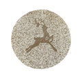 Golden Reindeer Beaded Round Placemats - Set of 6