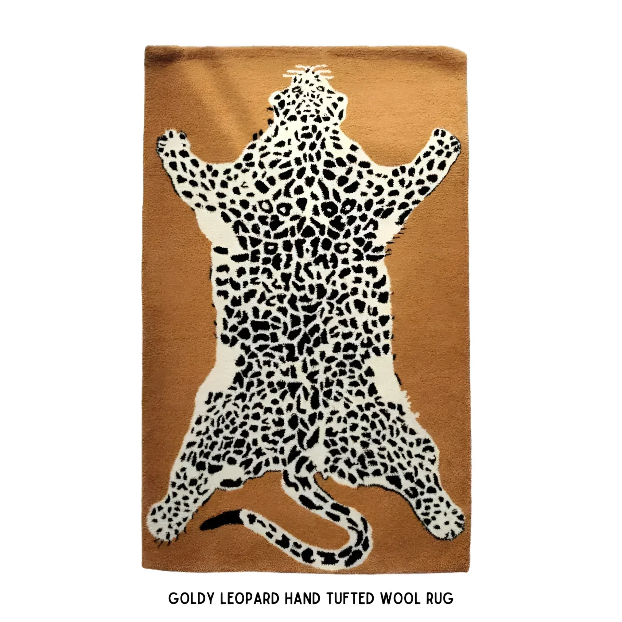 Goldy Leopard Hand Tufted Wool Rug