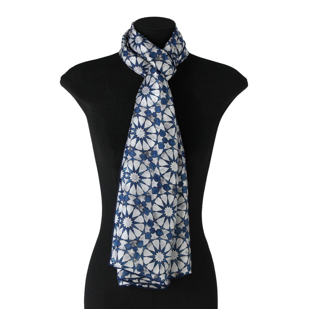Islamic Tessellation Silk Scarf Muqarnas V2