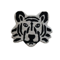 Gray Lion Face Hand Tufted Rug