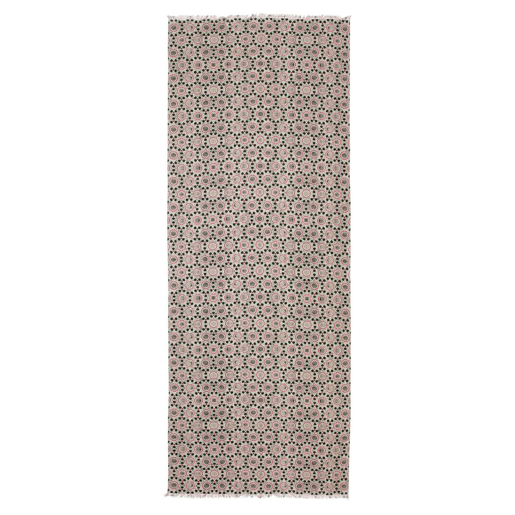 Gray & Red Silk Wool Scarf Rihla V2