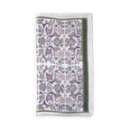 Gray Silk Scarf with Ottoman Floral Print Halkar