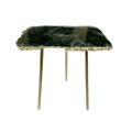 Green Agate Gemstone Organic Edge Accent Side Table