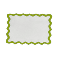 Green and White Scallop 100% Linen Placemat - Set of 4