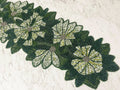 Green Floral Beaded Table Runner