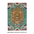 Green Oriental Tiger Hand Tufted Wool Rug