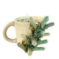 Green Quartz Crystal Scented Soy Candles in Coffee Mug - Set of 2