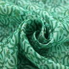 Green Silk Scarf Islamic Tiles