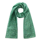Green Silk Scarf Islamic Tiles