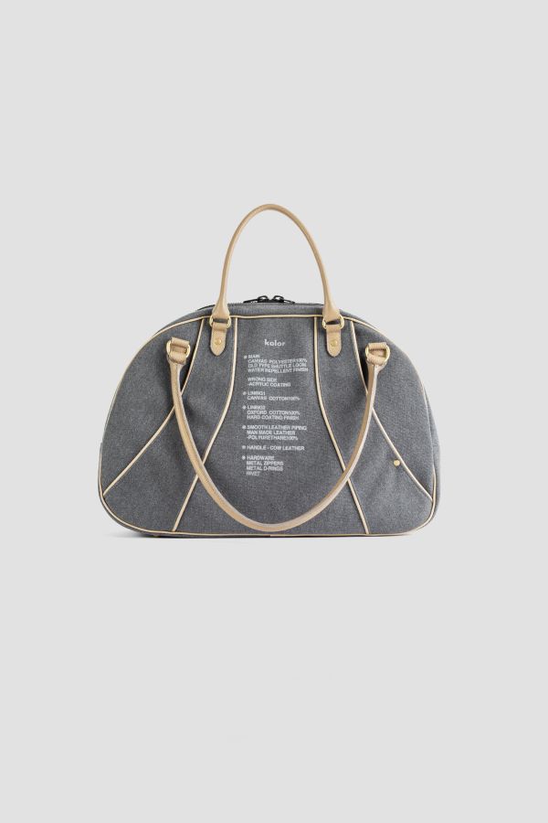 Kolor Brushed Canvas Bowling Shoulder Bag — Gray