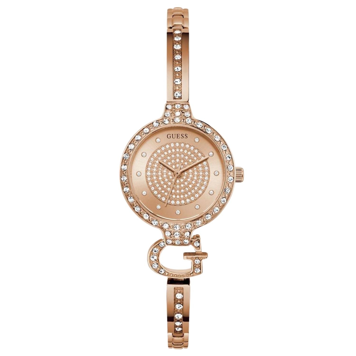 Guess Crystal-Embellished Watch — Rose Gold