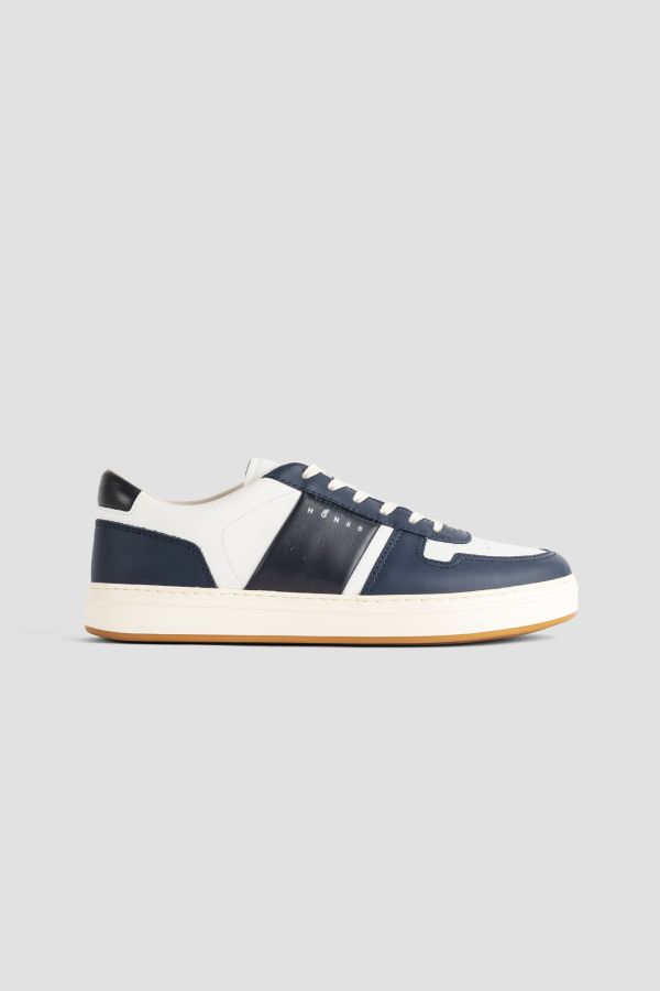 Hogan Leather Two-Tone Sneaker — Navy
