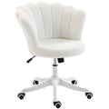 Armless Swivel Chair with Teddy Fleece, Adjustable Height & Tilt, Cream