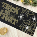 Halloween Trick or Treat Black and Gold Beaded Table Runner