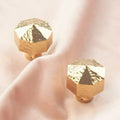 Hammered Brass Geometric Drawer Knob