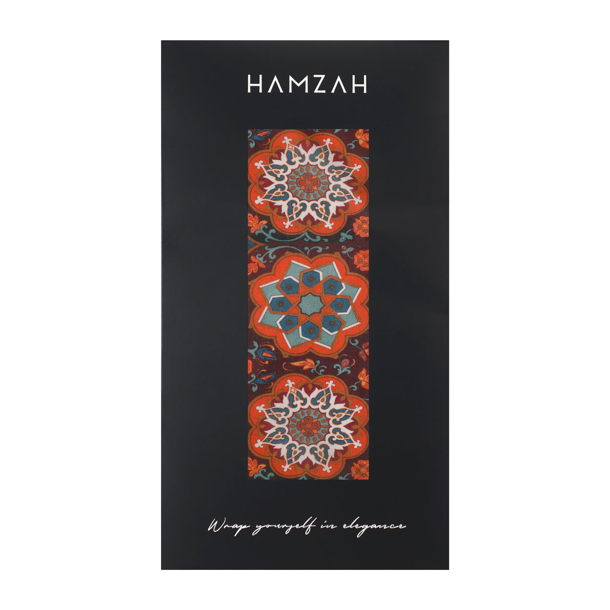 Islamic Art Scarf – Red & Blue Mandala Design, 100% Modal - Bahar