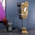 Hand Crafted Black Gold Zeus Bust Sculpture