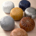 Hand Crafted Genuine Leather Moroccan Pouf Cover