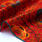 Red and Blue Scarf with Floral Print Marigold
