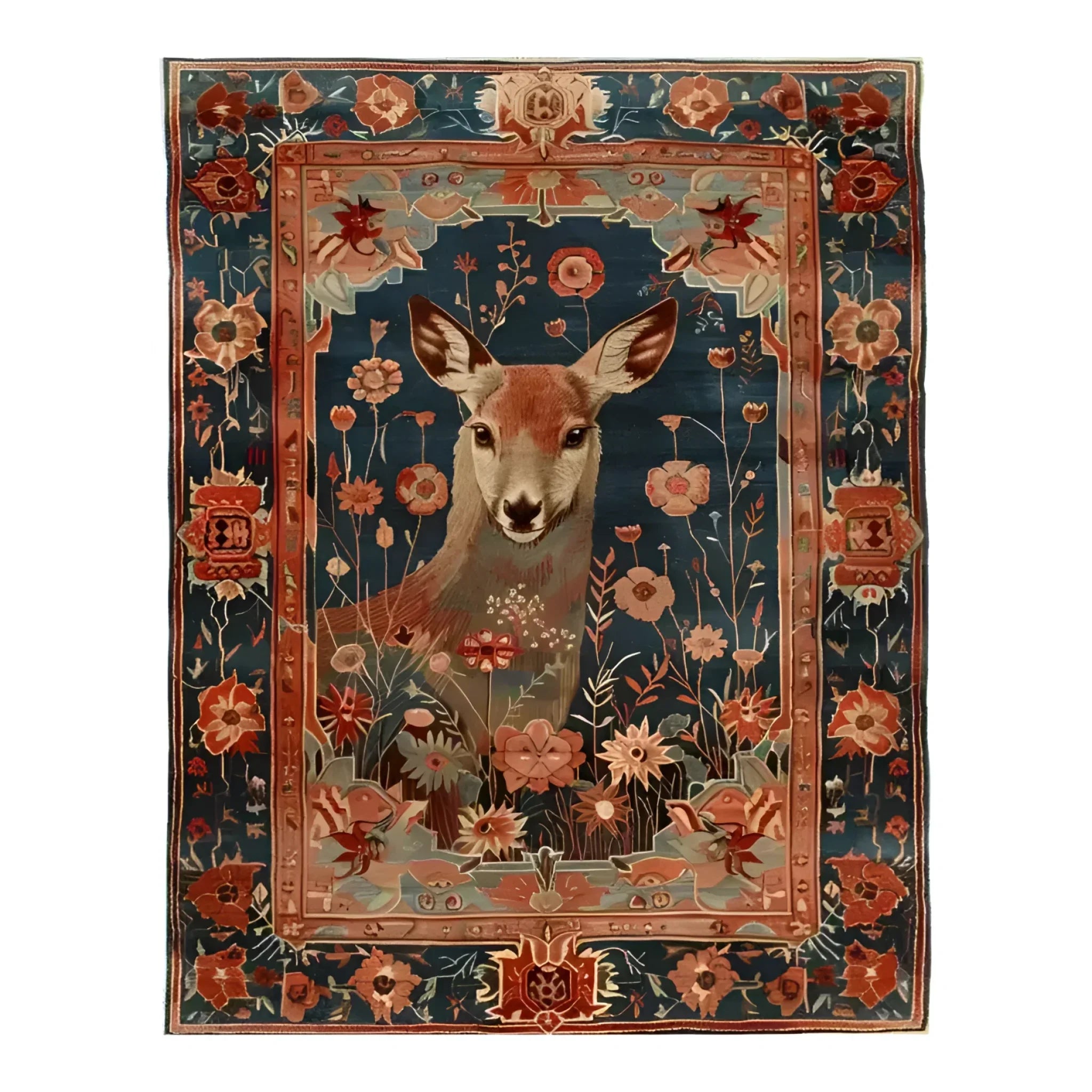 Deer in the Meadow Hand Knotted Area Rug