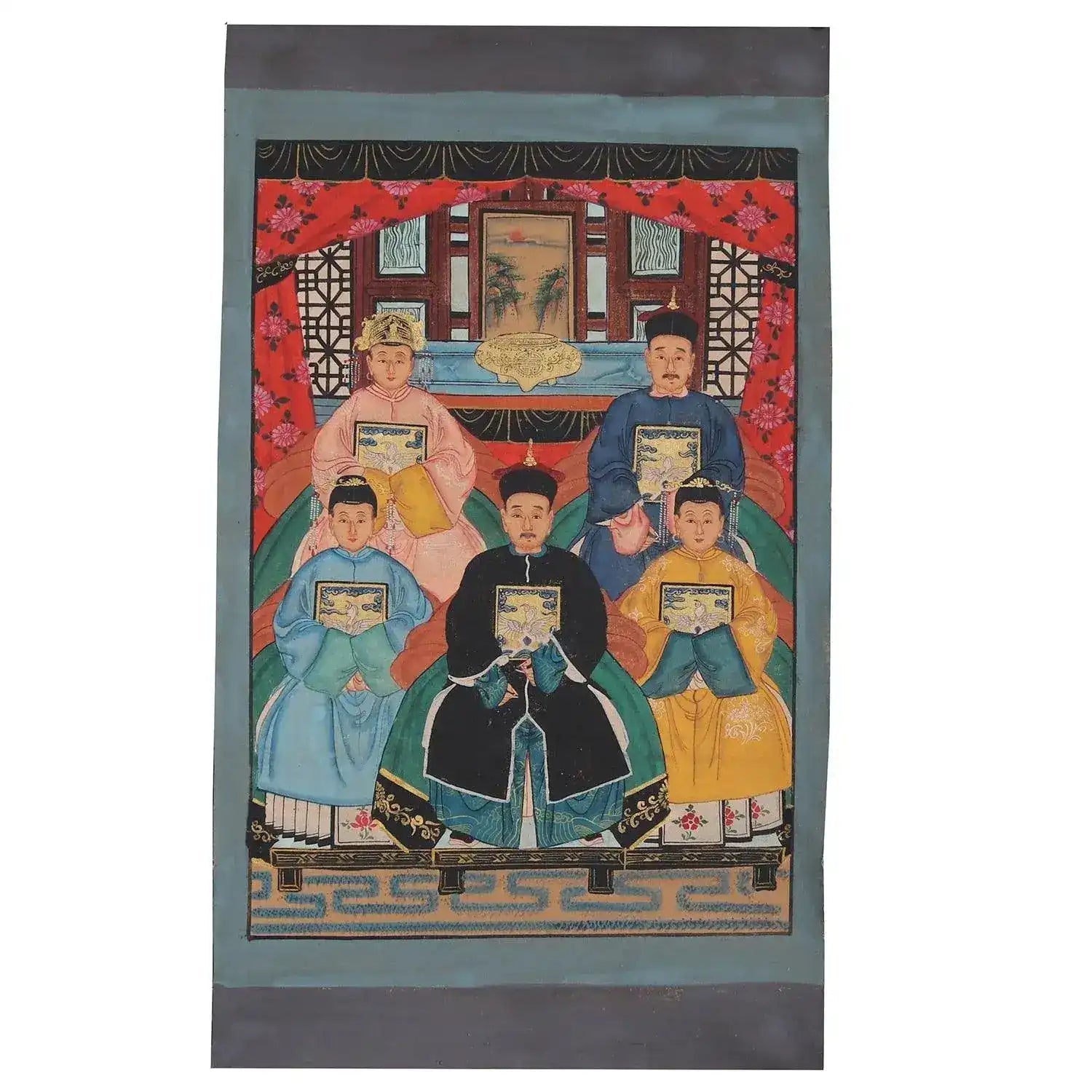 Hand Painted Chinese Ancestors Wall Canvas