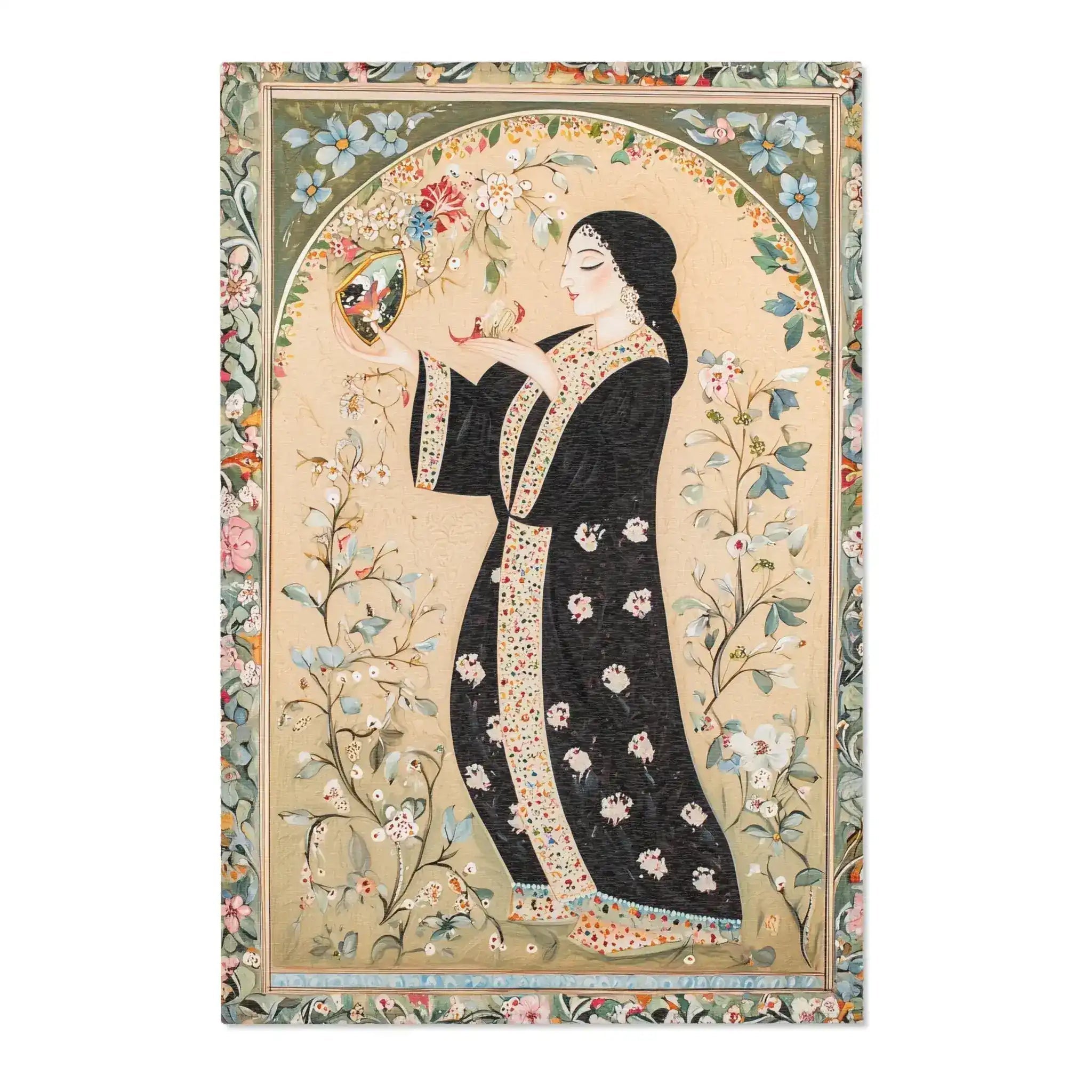 Hand-Painted Floral Rug
