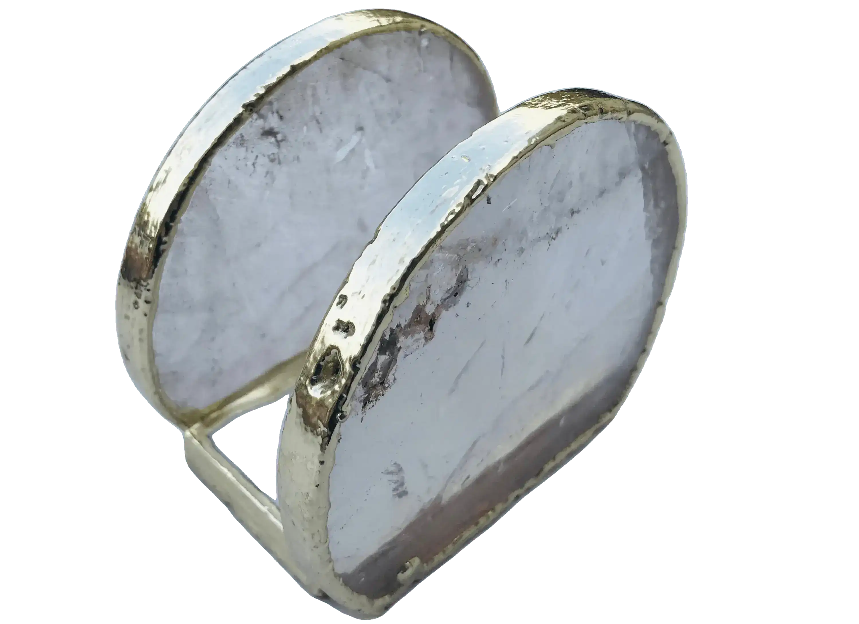 Hand Rounded Clear Quartz Agate Napkin Holder