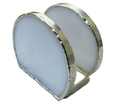Hand Rounded White Agate Napkin Holder