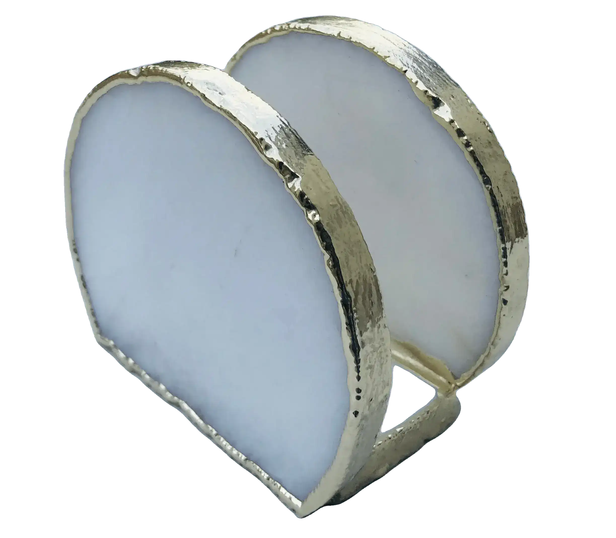 Hand Rounded White Agate Napkin Holder