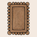 Handmade Black Scalloped Jute Rug