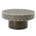 Handmade Bone Inlay Geometric Pattern Coffee Table