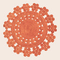 Handmade Desi Round Jute Rug - Orange