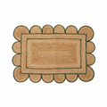Handmade Green Scalloped Jute Rug