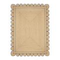 Handmade Navy Blue Scalloped Jute Rug