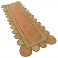 Olive Green Scalloped Jute Runner Rug 2.5' x 6'