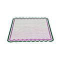 Handmade Scalloped Cotton Rug - White/Green