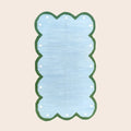 Handmade Scalloped Dotted Cotton Rug - Light Blue