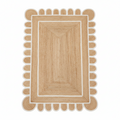 Handmade White Scalloped Jute Rug