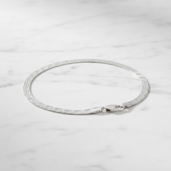 Greek Key Herringbone Bracelet