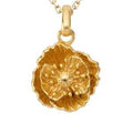Oro - Dije de amapola de agosto (flor de nacimiento)