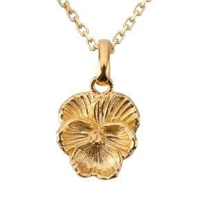 Gold - February Violet Birthflower Charm
