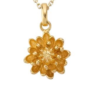 Gold - November Chrysanthemum Birthflower Charm