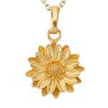 Oro - Dije de flor de nacimiento Aster de septiembre