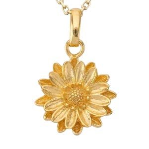 Oro - Dije de flor de nacimiento Aster de septiembre