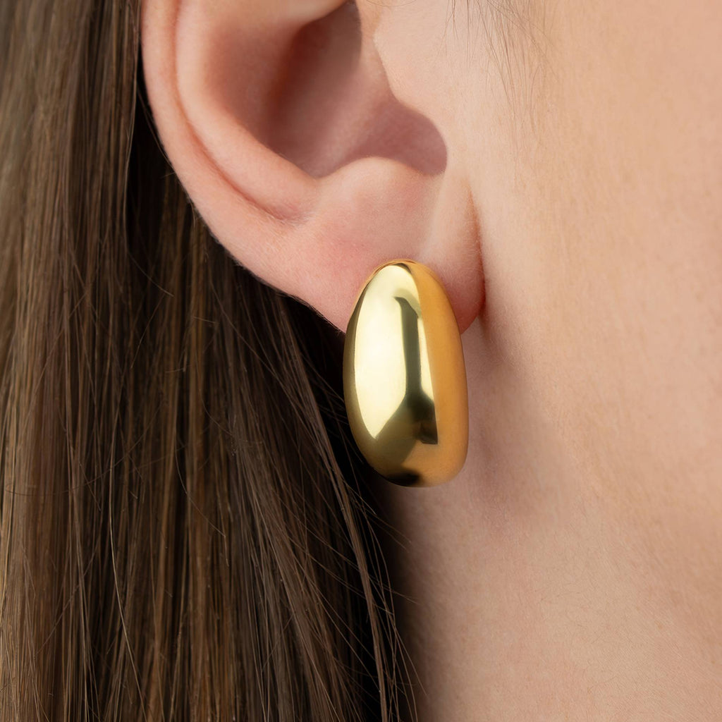 Crescent Hoop Earrings - Silver