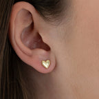 Heart Stud Earrings - Silver