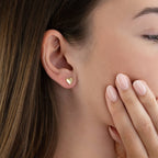 Heart Stud Earrings - Silver