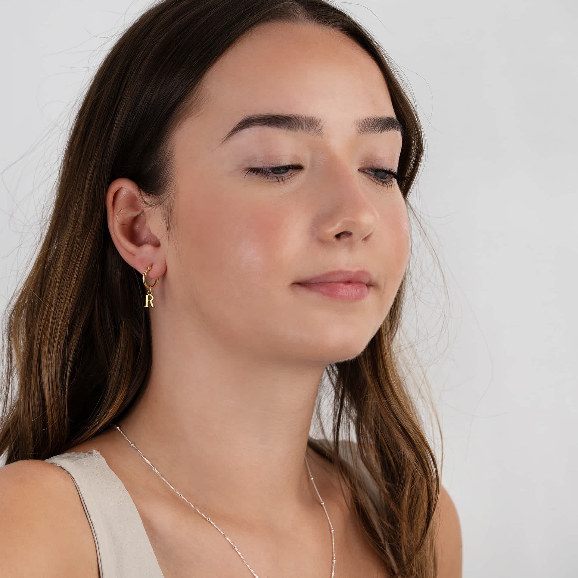Initial Letter Drop Earrings