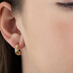 Line Trio Hoop Stud Earrings