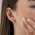 Line Trio Hoop Stud Earrings - Gold